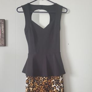 Boutique black/animal print dress size Medium